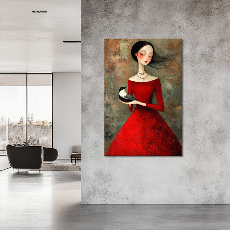 Frau im roten Kleid III