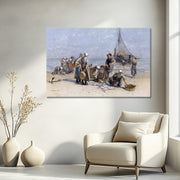 Fischerfrauen am Strand von Scheveningen - Bernard Blommers