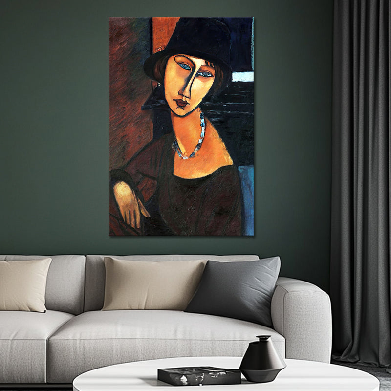 Jeanne Hébuterne mit Hut und Kette - Amedeo Modigliani
