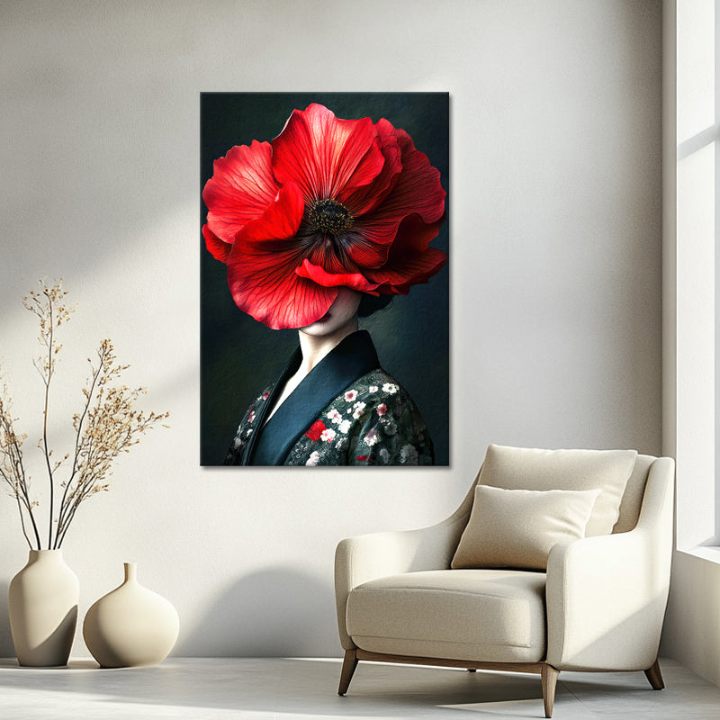 Dame mit Klatschmohn I