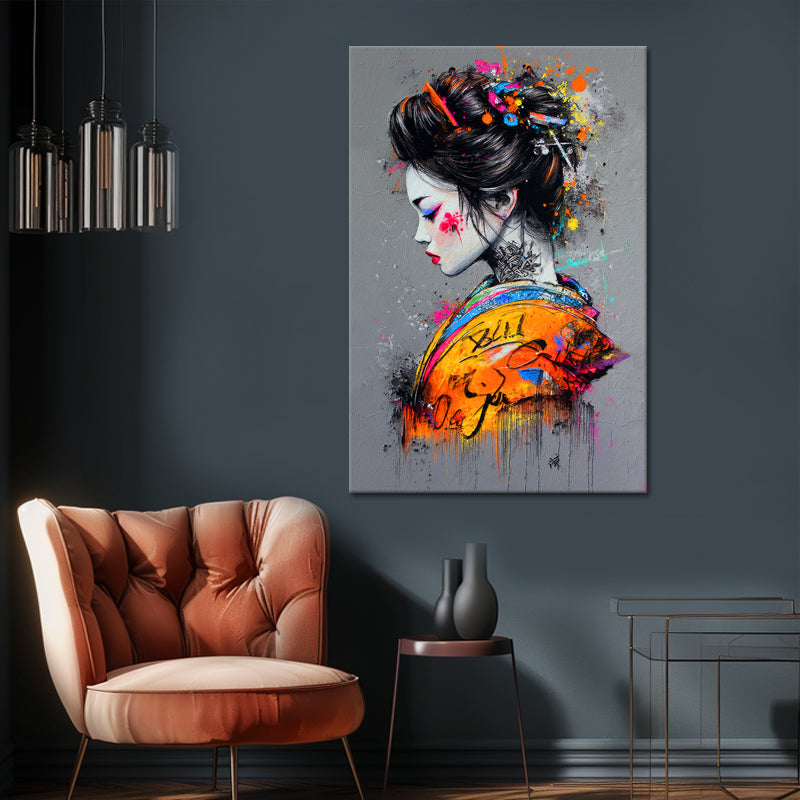 Japanische Geisha-Graffiti