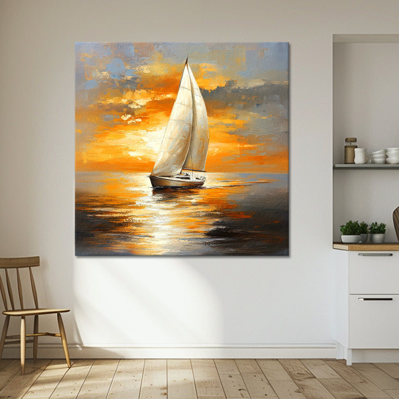Segelboot bei Sonnenuntergang