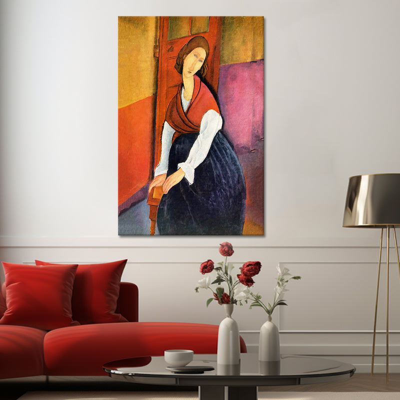 Jeanne Hébuterne im roten Schal - Amedeo Modigliani