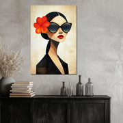 Frau in abstrakter Illustration