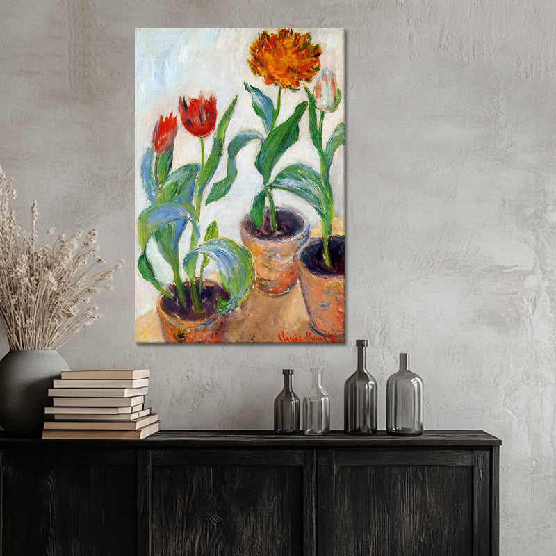 Drei Töpfe mit Tulpen - Monet