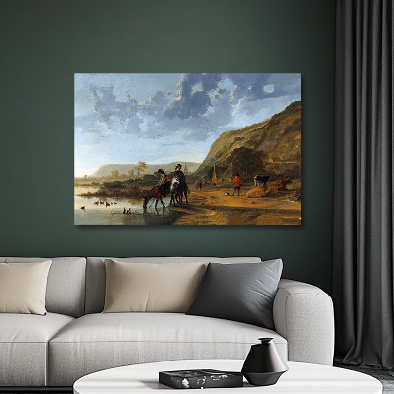 Flusslandschaft mit Reitern - Aelbert Cuyp