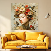 Frau mit Vintage-Blumen II