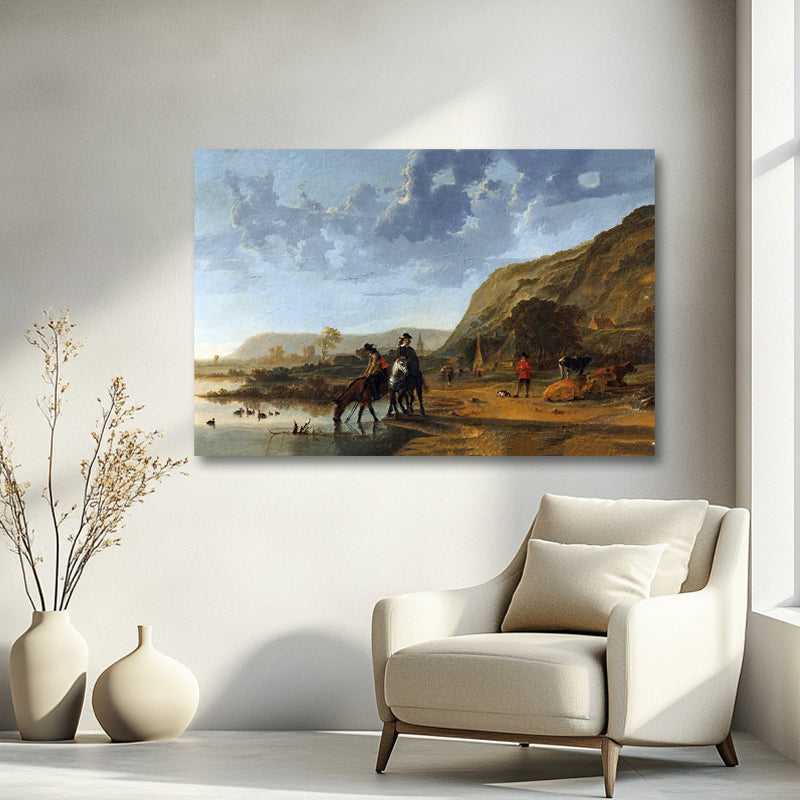 Flusslandschaft mit Reitern - Aelbert Cuyp
