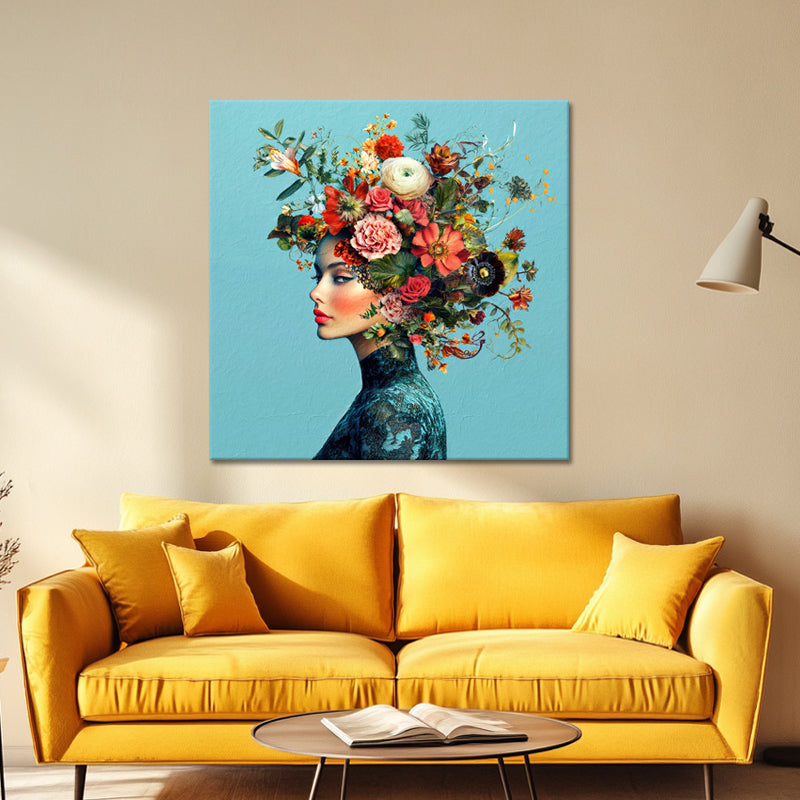Frau mit Blumen im Haar II