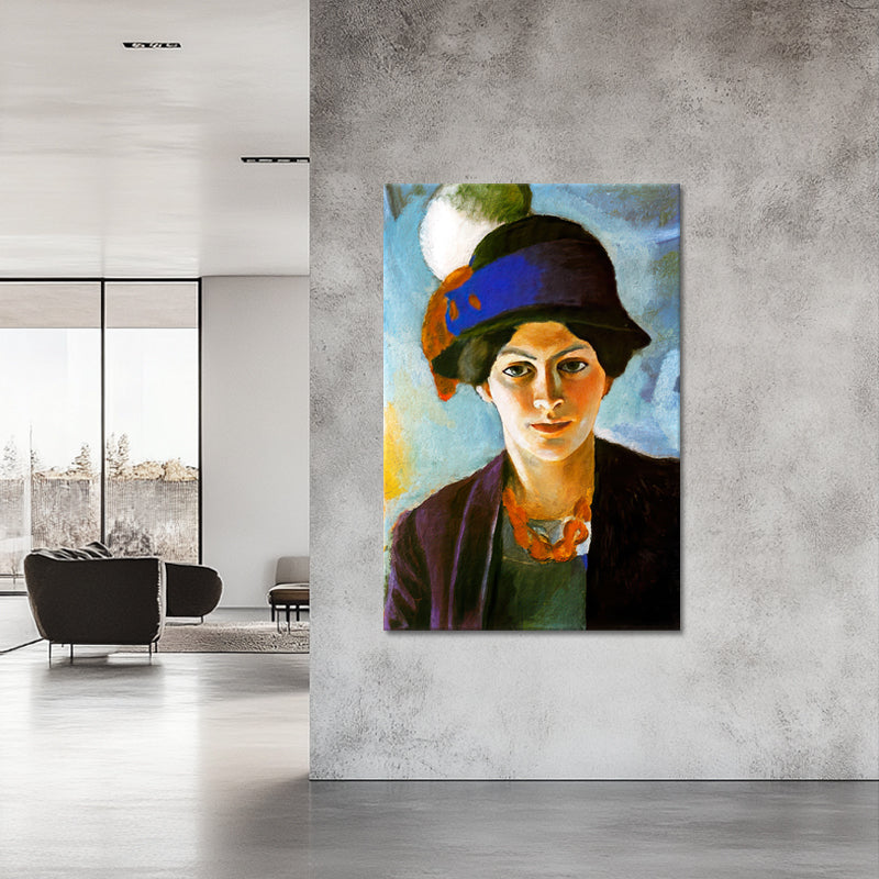Bildnis der Frau des Künstlers mit Hut – August Macke