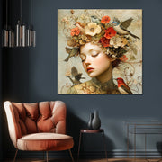 Frau mit Vintage-Blumen II