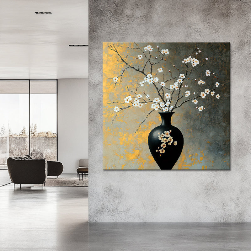 Art Vase mit Blumen