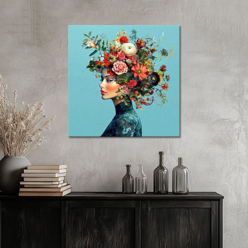 Frau mit Blumen im Haar II