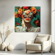 Frau mit Schmetterling-Kunst