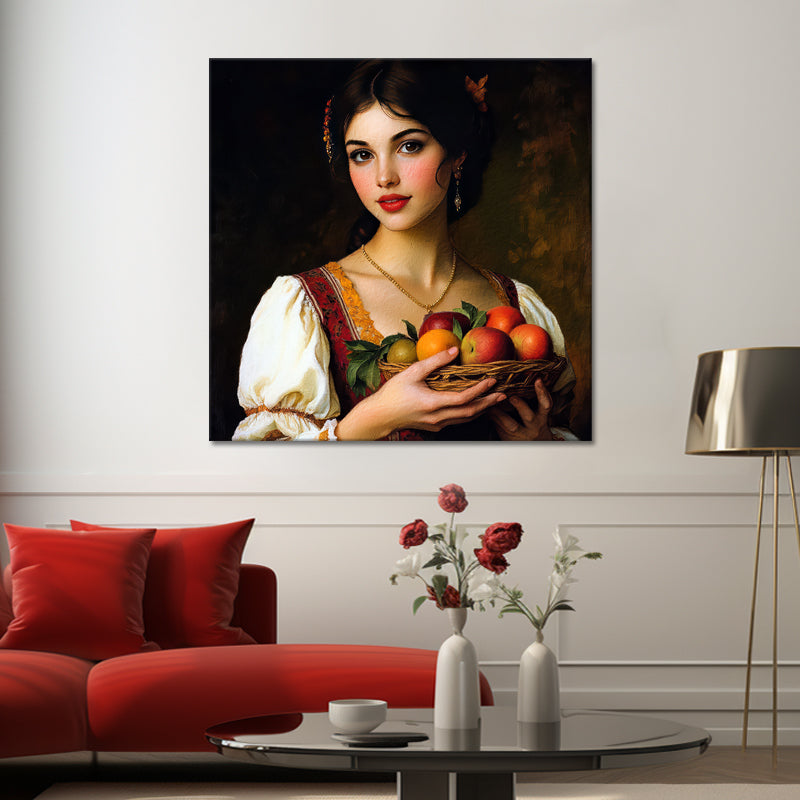 Mädchen mit einer Obstschale