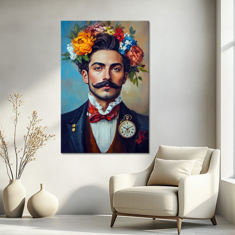 Mann mit Blumen
