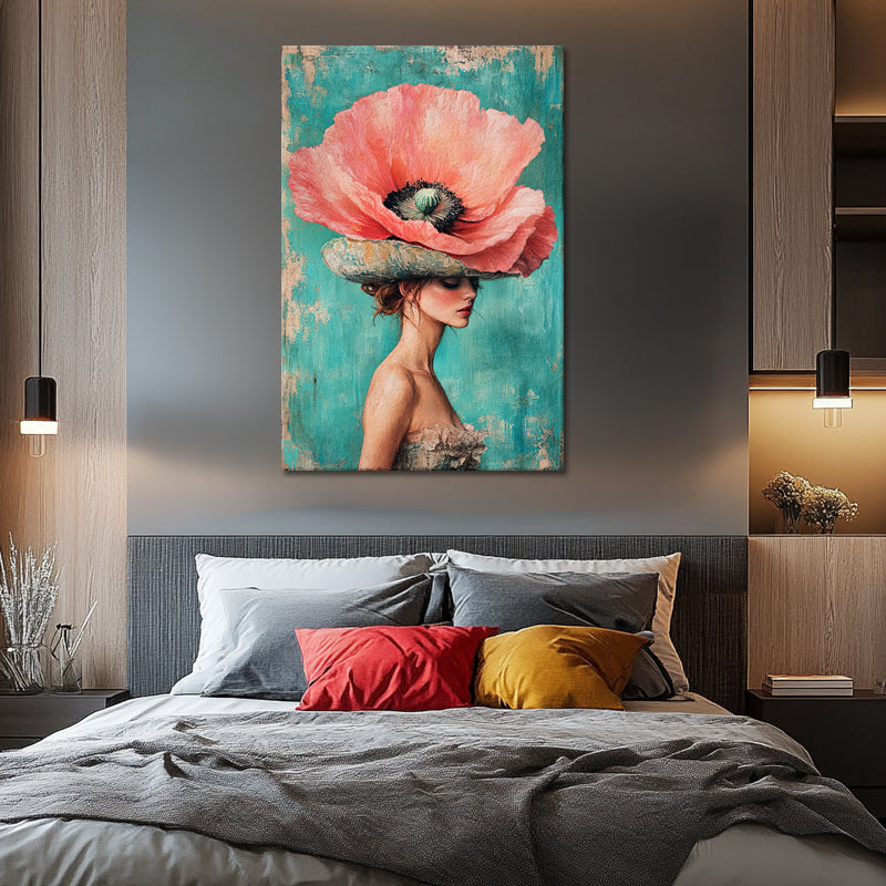 Frau mit einer großen Blume