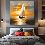 Segelboot bei Sonnenuntergang