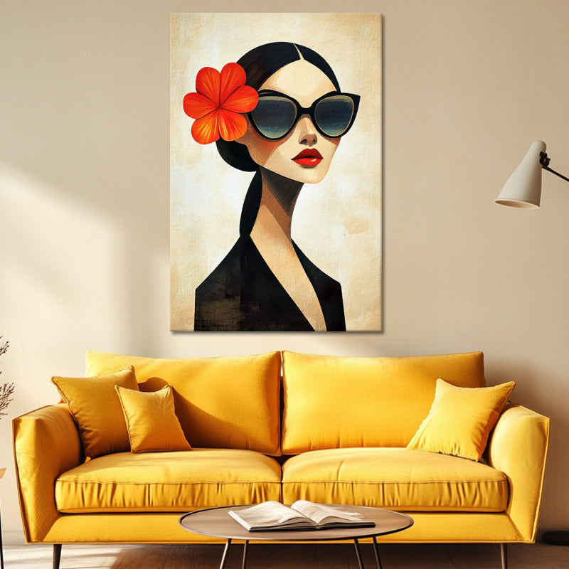 Frau in abstrakter Illustration
