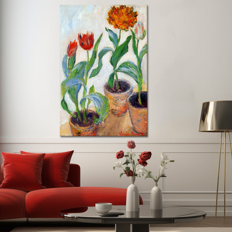 Drei Töpfe mit Tulpen - Monet