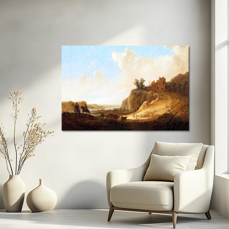 Bergige Landschaft mit Burgruine - Aelbert Cuyp