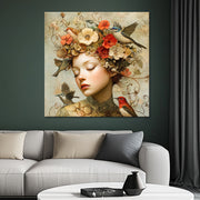Frau mit Vintage-Blumen II