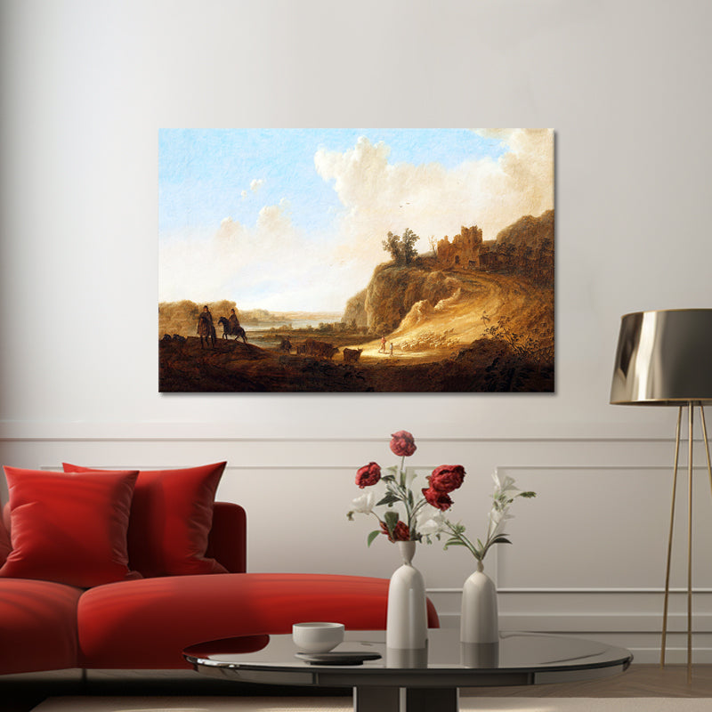 Bergige Landschaft mit Burgruine - Aelbert Cuyp
