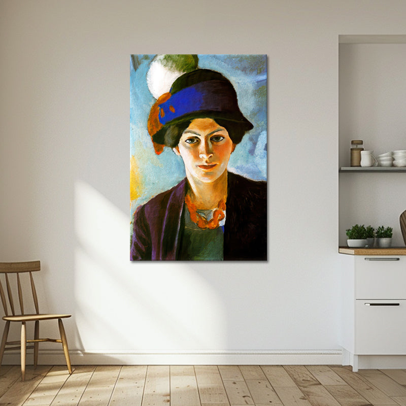 Bildnis der Frau des Künstlers mit Hut – August Macke