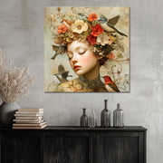 Frau mit Vintage-Blumen II