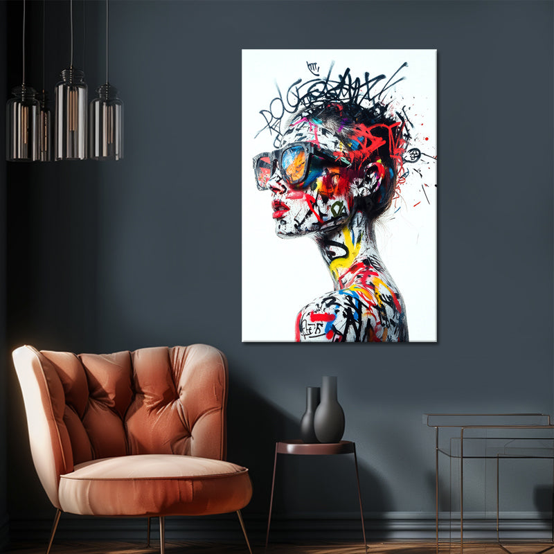 Frau in Graffiti-Art