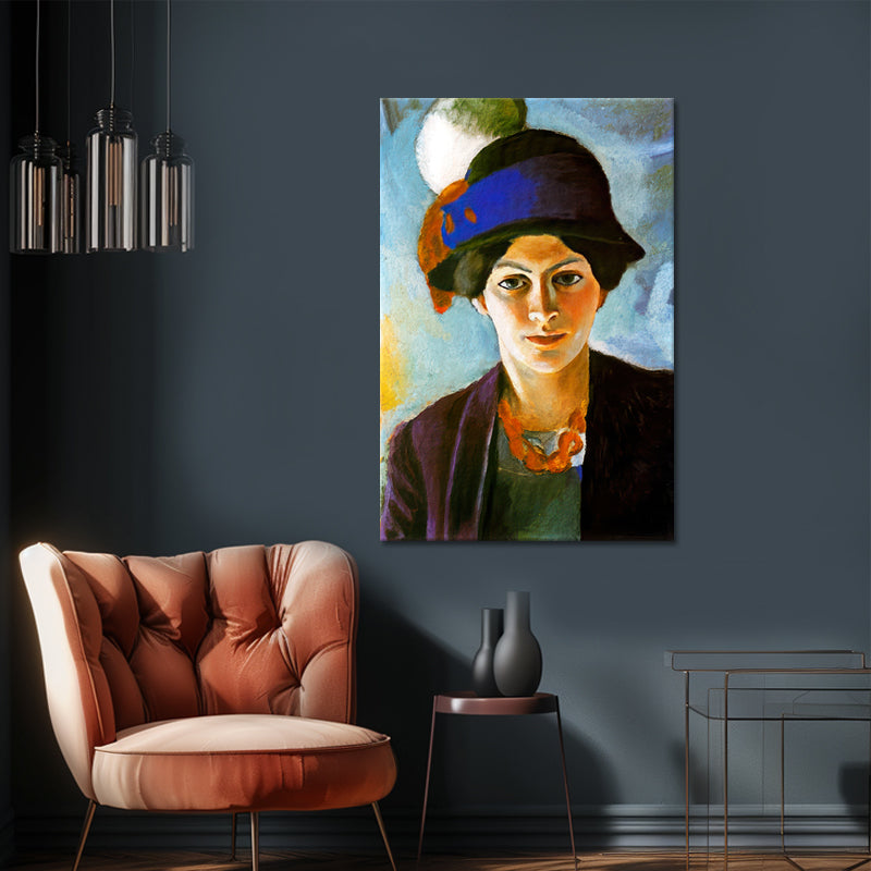 Bildnis der Frau des Künstlers mit Hut – August Macke