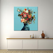Frau mit Blumen im Haar II