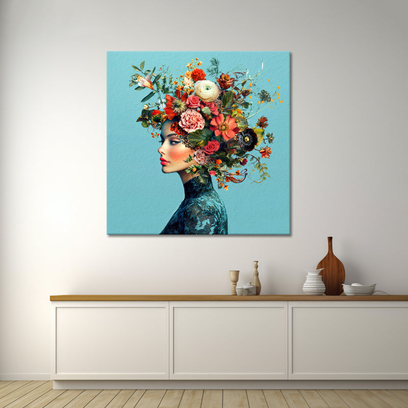 Frau mit Blumen im Haar II