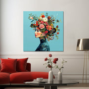 Frau mit Blumen im Haar II