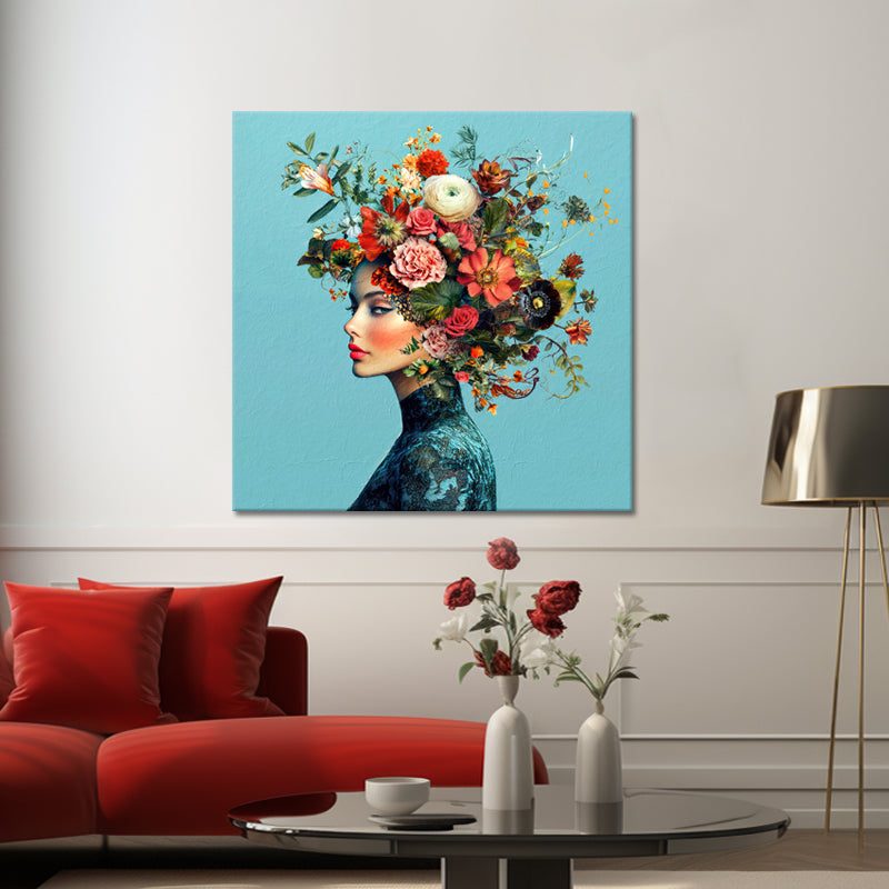 Frau mit Blumen im Haar II