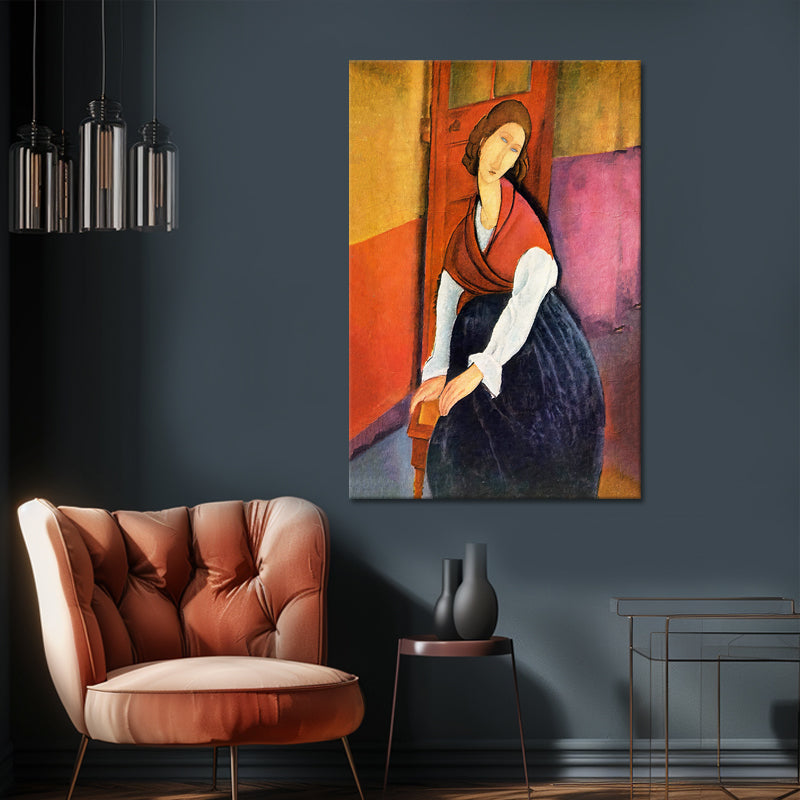 Jeanne Hébuterne im roten Schal - Amedeo Modigliani