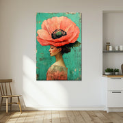 Frau mit einer großen Blume