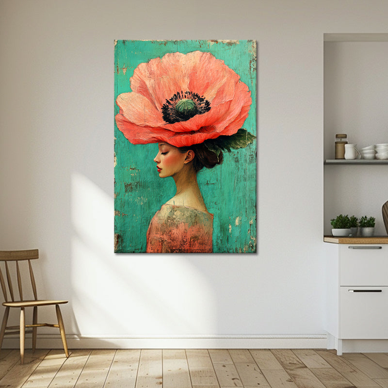 Frau mit einer großen Blume