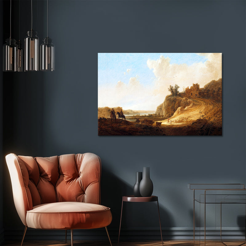 Bergige Landschaft mit Burgruine - Aelbert Cuyp