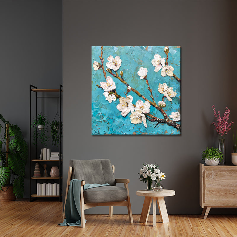 Zweig mit Blüten und Knospen