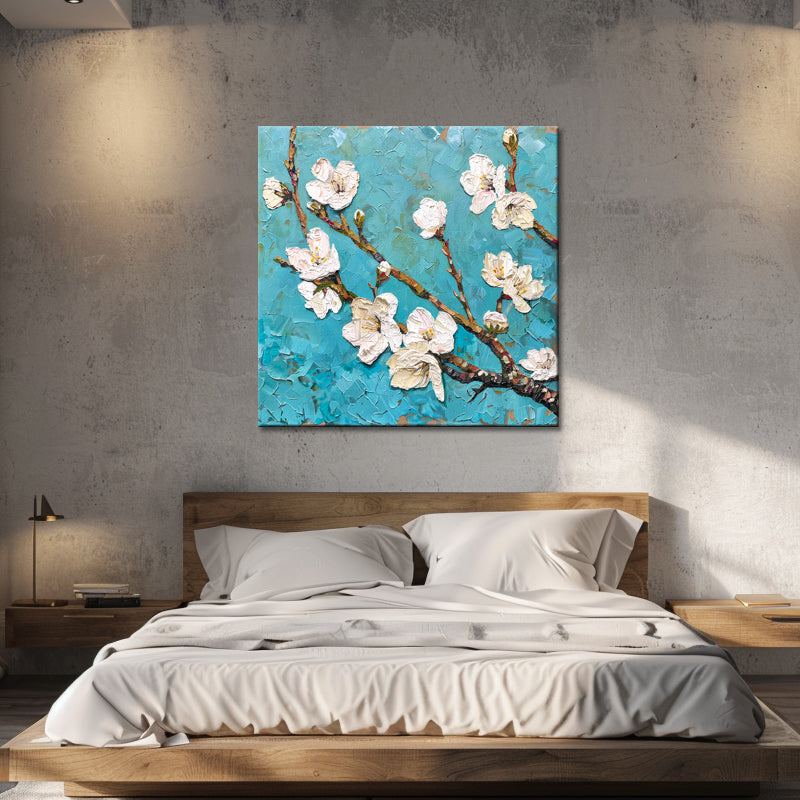 Zweig mit Blüten und Knospen
