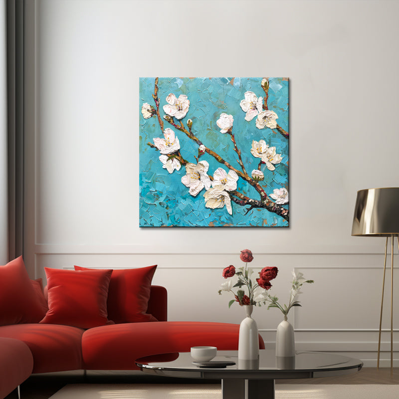 Zweig mit Blüten und Knospen