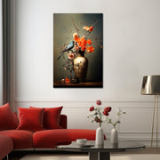Vase-Blume-Vogel