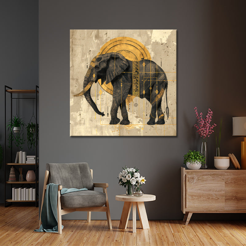 Elefant in Sepia-Kunst