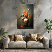 Vase-Blume-Vogel