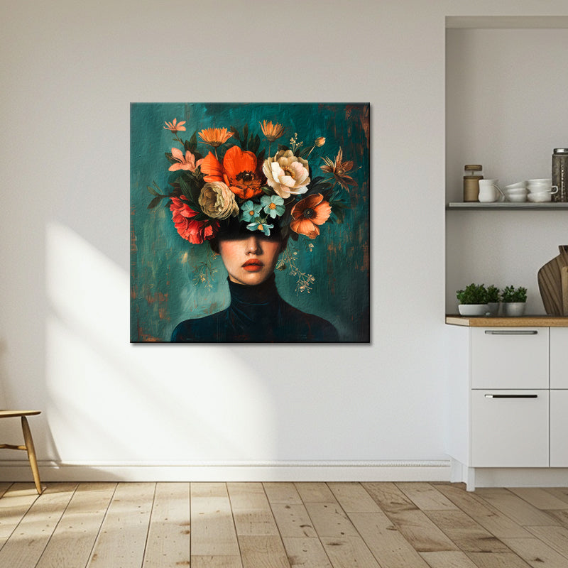 Gemälde Frau mit Blumen