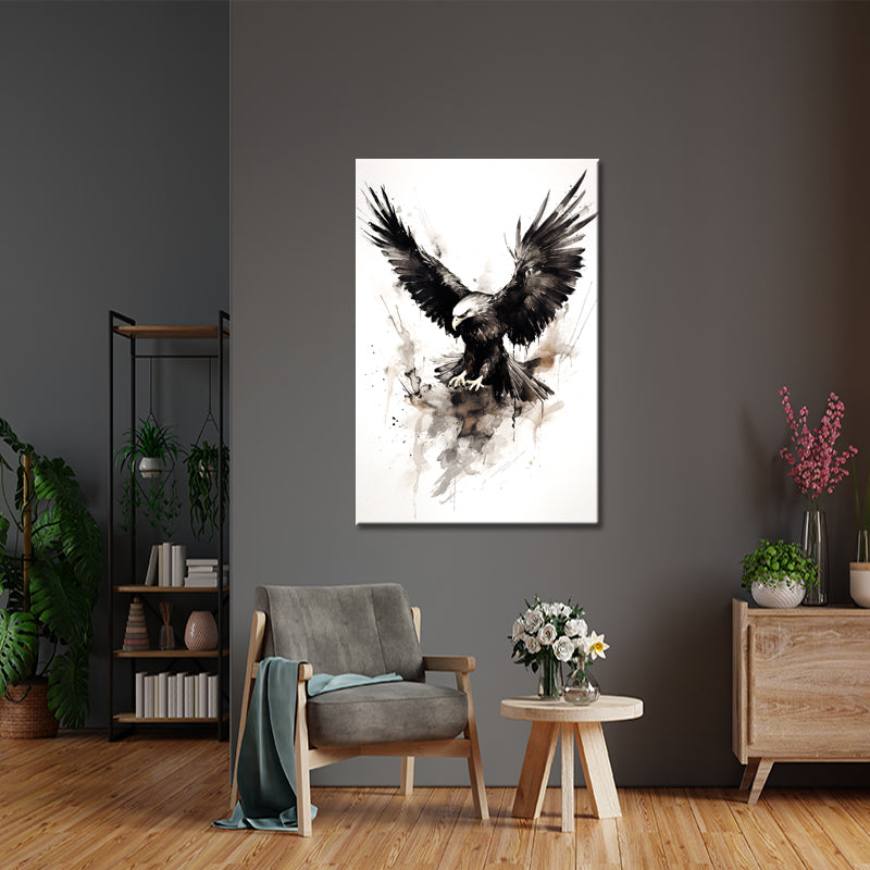 Adler-Gemälde schwarz-weiß