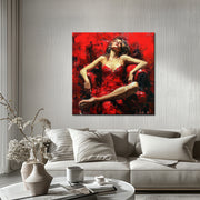 Frau in Rot Gemälde