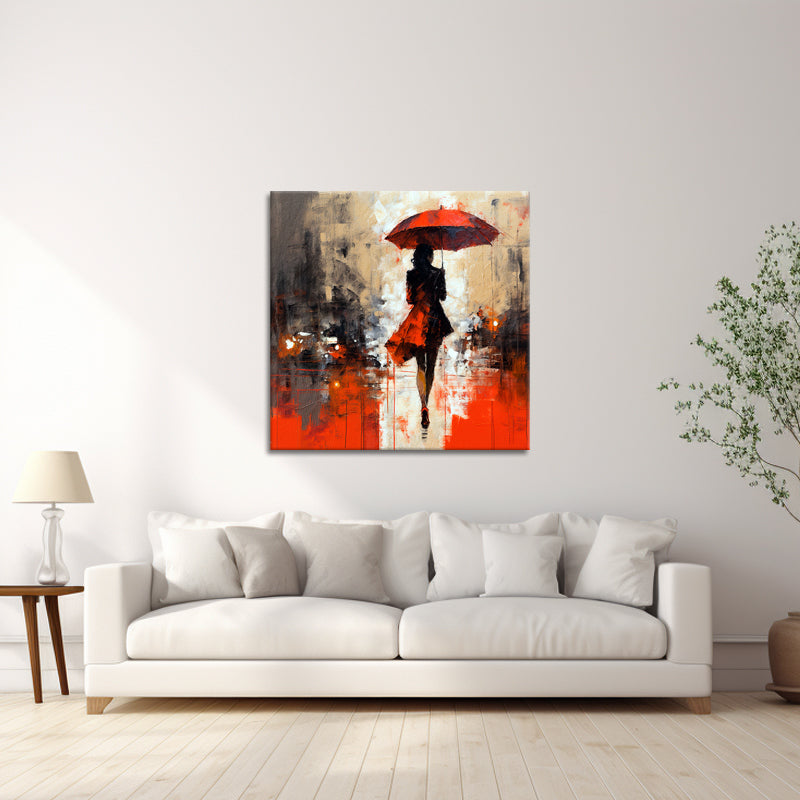 Frau mit Regenschirm