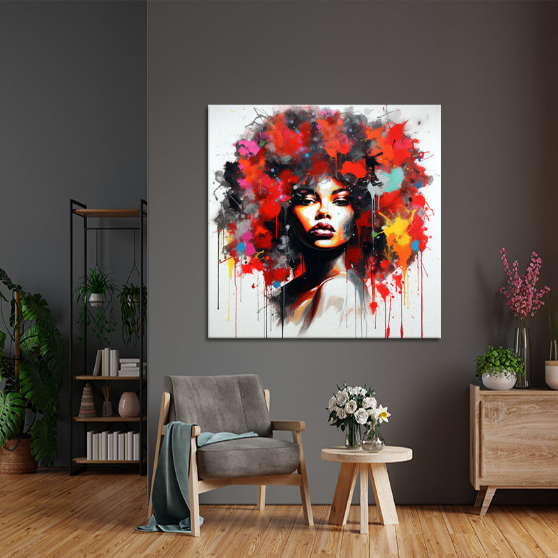 Frau mit Afro-Frisur